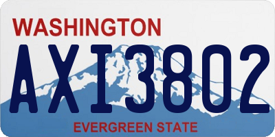 WA license plate AXI3802