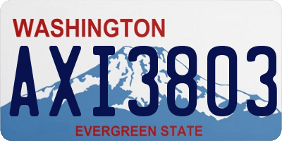 WA license plate AXI3803