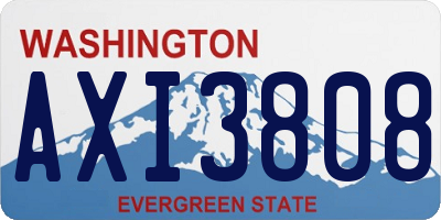WA license plate AXI3808