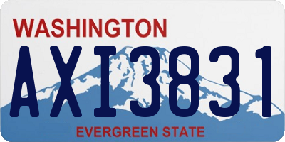WA license plate AXI3831