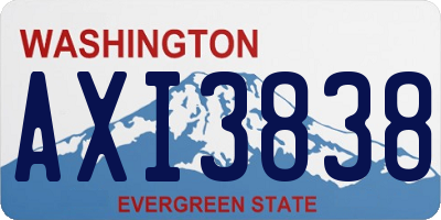 WA license plate AXI3838