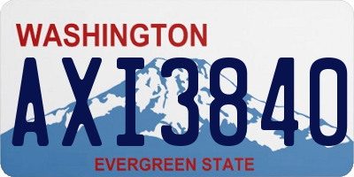WA license plate AXI3840