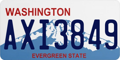 WA license plate AXI3849