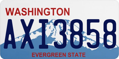 WA license plate AXI3858