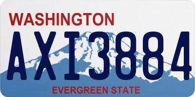 WA license plate AXI3884