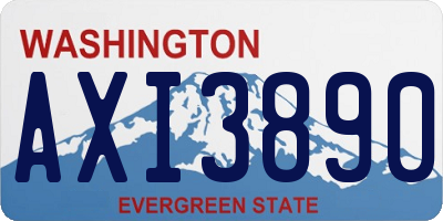 WA license plate AXI3890