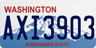 WA license plate AXI3903