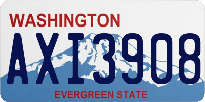 WA license plate AXI3908