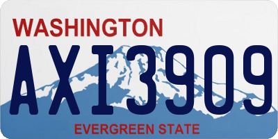 WA license plate AXI3909
