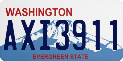 WA license plate AXI3911