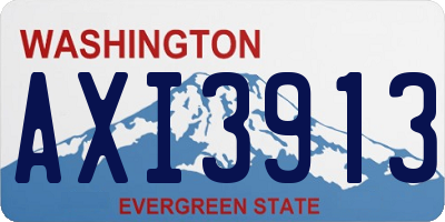 WA license plate AXI3913