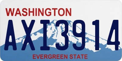 WA license plate AXI3914