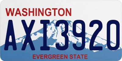 WA license plate AXI3920