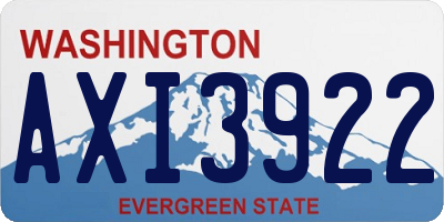 WA license plate AXI3922