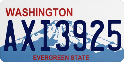 WA license plate AXI3925