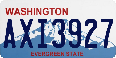 WA license plate AXI3927