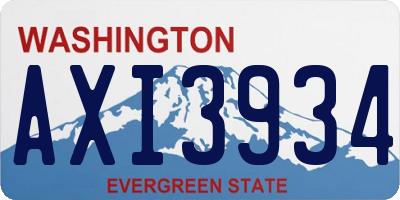 WA license plate AXI3934