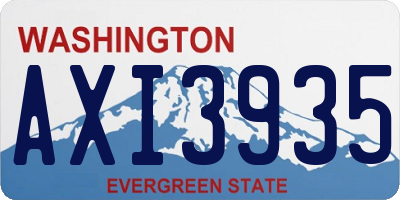 WA license plate AXI3935