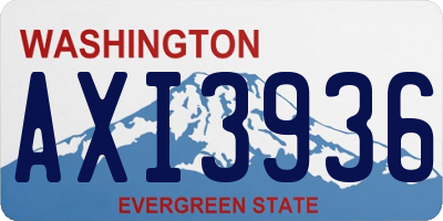 WA license plate AXI3936
