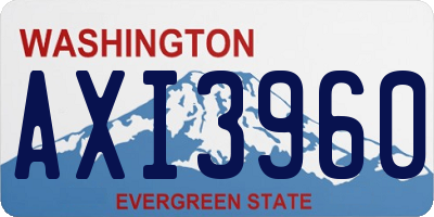 WA license plate AXI3960