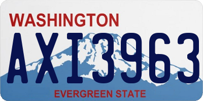WA license plate AXI3963