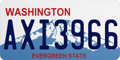 WA license plate AXI3966