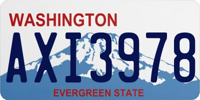 WA license plate AXI3978
