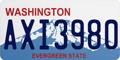 WA license plate AXI3980