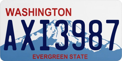 WA license plate AXI3987