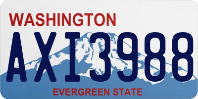 WA license plate AXI3988