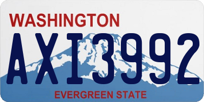 WA license plate AXI3992