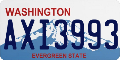 WA license plate AXI3993
