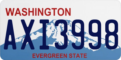 WA license plate AXI3998