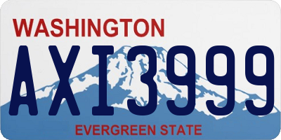 WA license plate AXI3999