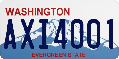 WA license plate AXI4001