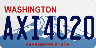 WA license plate AXI4020