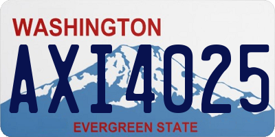 WA license plate AXI4025