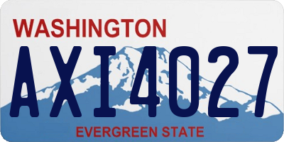 WA license plate AXI4027