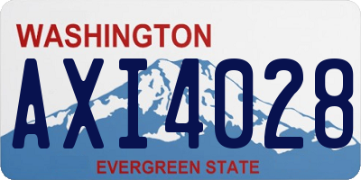 WA license plate AXI4028