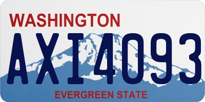 WA license plate AXI4093