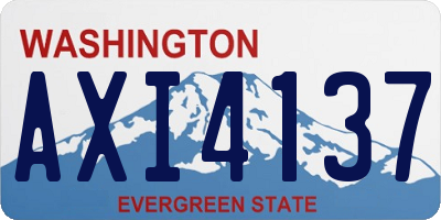 WA license plate AXI4137