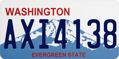 WA license plate AXI4138