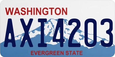 WA license plate AXI4203