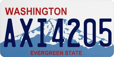 WA license plate AXI4205