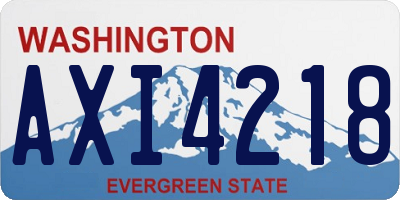 WA license plate AXI4218