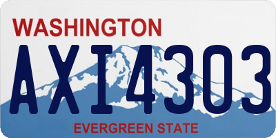 WA license plate AXI4303