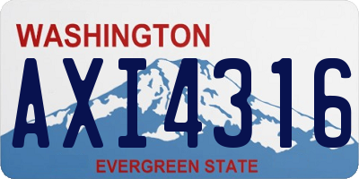 WA license plate AXI4316