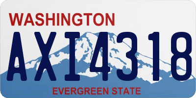 WA license plate AXI4318