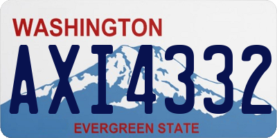 WA license plate AXI4332