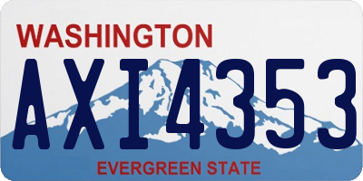 WA license plate AXI4353